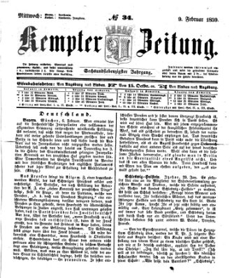 Kemptner Zeitung Mittwoch 9. Februar 1859