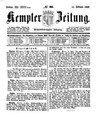 Kemptner Zeitung Freitag 11. Februar 1859