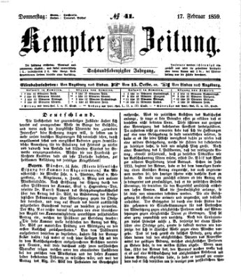 Kemptner Zeitung Donnerstag 17. Februar 1859