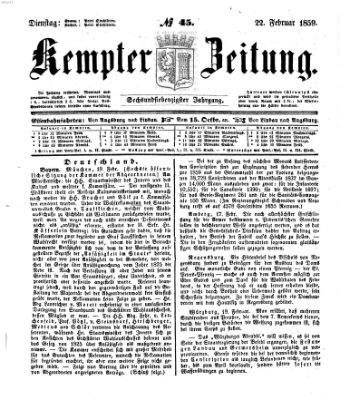 Kemptner Zeitung Dienstag 22. Februar 1859