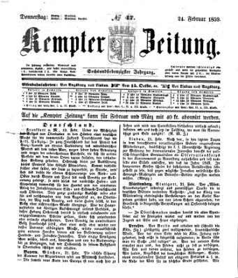 Kemptner Zeitung Donnerstag 24. Februar 1859