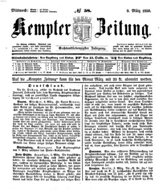 Kemptner Zeitung Mittwoch 9. März 1859