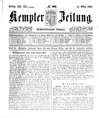 Kemptner Zeitung Freitag 11. März 1859