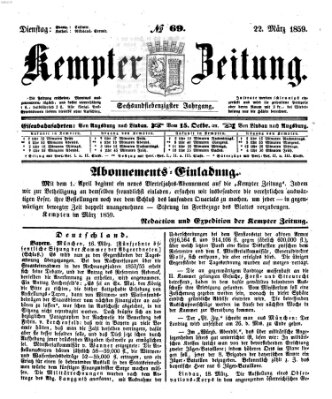 Kemptner Zeitung Dienstag 22. März 1859