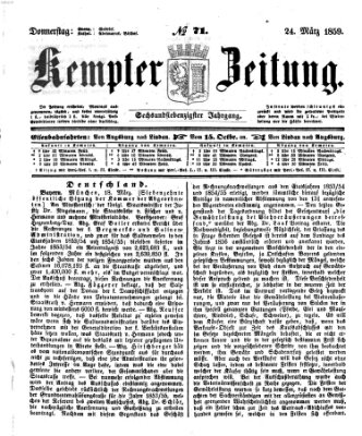 Kemptner Zeitung Donnerstag 24. März 1859