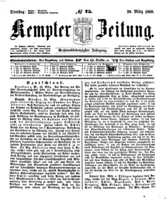 Kemptner Zeitung Dienstag 29. März 1859