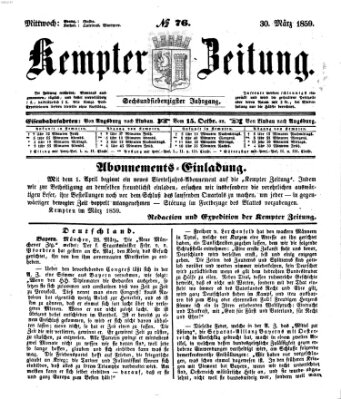 Kemptner Zeitung Mittwoch 30. März 1859