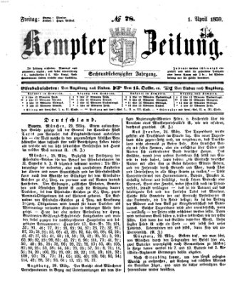 Kemptner Zeitung Freitag 1. April 1859