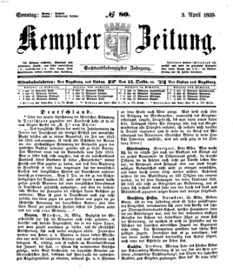 Kemptner Zeitung Sonntag 3. April 1859