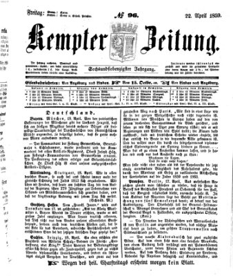 Kemptner Zeitung Freitag 22. April 1859