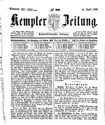 Kemptner Zeitung Mittwoch 27. April 1859