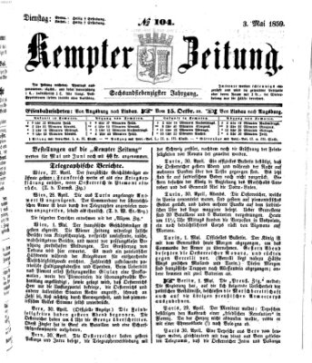 Kemptner Zeitung Dienstag 3. Mai 1859