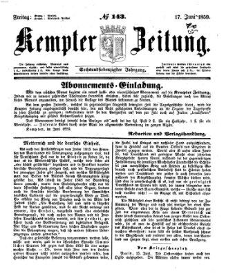 Kemptner Zeitung Freitag 17. Juni 1859