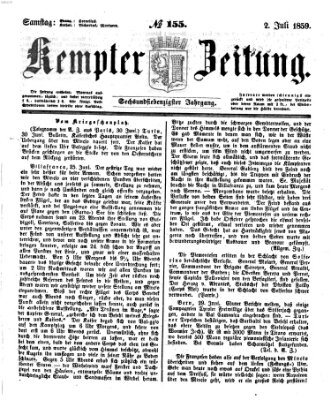 Kemptner Zeitung Samstag 2. Juli 1859