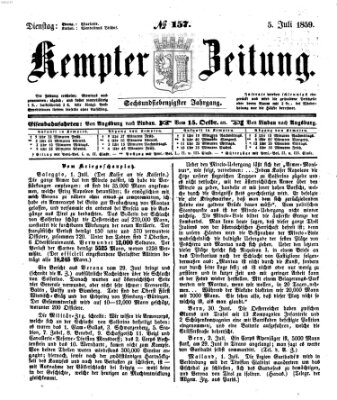 Kemptner Zeitung Dienstag 5. Juli 1859