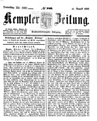 Kemptner Zeitung Donnerstag 11. August 1859