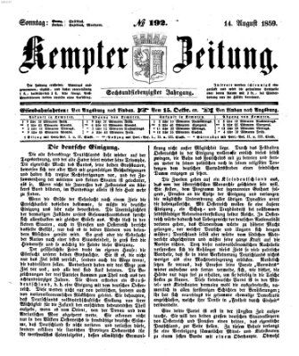 Kemptner Zeitung Sonntag 14. August 1859