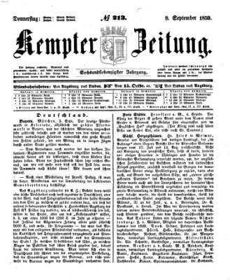 Kemptner Zeitung Donnerstag 8. September 1859