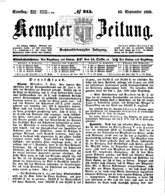 Kemptner Zeitung Samstag 10. September 1859