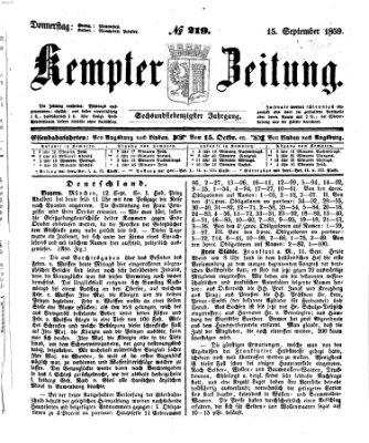 Kemptner Zeitung Donnerstag 15. September 1859