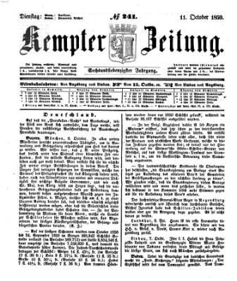 Kemptner Zeitung Dienstag 11. Oktober 1859