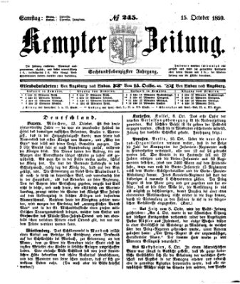 Kemptner Zeitung Samstag 15. Oktober 1859