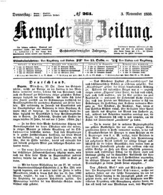 Kemptner Zeitung Donnerstag 3. November 1859