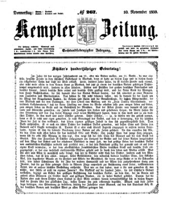 Kemptner Zeitung Donnerstag 10. November 1859