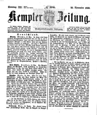 Kemptner Zeitung Sonntag 20. November 1859