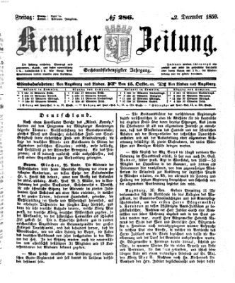 Kemptner Zeitung Freitag 2. Dezember 1859