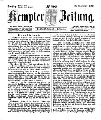 Kemptner Zeitung Dienstag 13. Dezember 1859