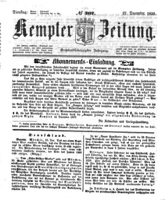 Kemptner Zeitung Dienstag 27. Dezember 1859