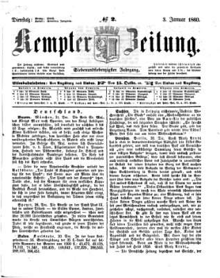 Kemptner Zeitung Dienstag 3. Januar 1860