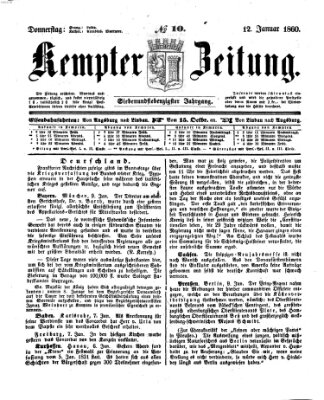 Kemptner Zeitung Donnerstag 12. Januar 1860