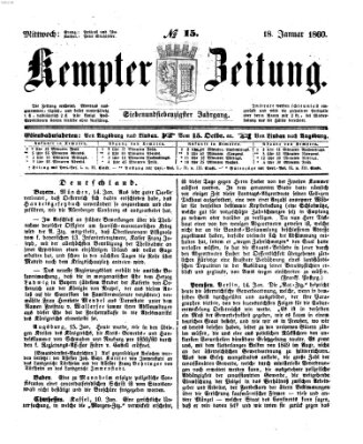 Kemptner Zeitung Mittwoch 18. Januar 1860