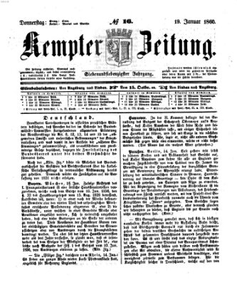 Kemptner Zeitung Donnerstag 19. Januar 1860