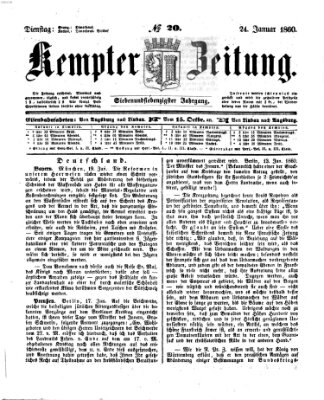 Kemptner Zeitung Dienstag 24. Januar 1860