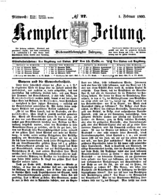 Kemptner Zeitung Mittwoch 1. Februar 1860