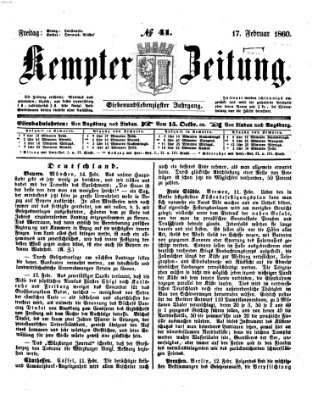 Kemptner Zeitung Freitag 17. Februar 1860