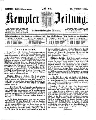 Kemptner Zeitung Sonntag 26. Februar 1860