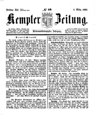 Kemptner Zeitung Freitag 2. März 1860