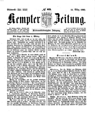 Kemptner Zeitung Mittwoch 14. März 1860