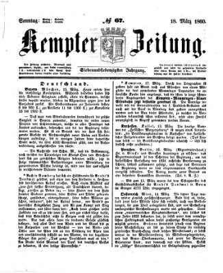 Kemptner Zeitung Sonntag 18. März 1860