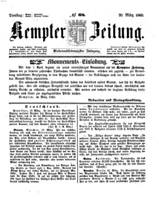 Kemptner Zeitung Dienstag 20. März 1860