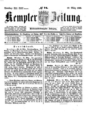 Kemptner Zeitung Dienstag 27. März 1860