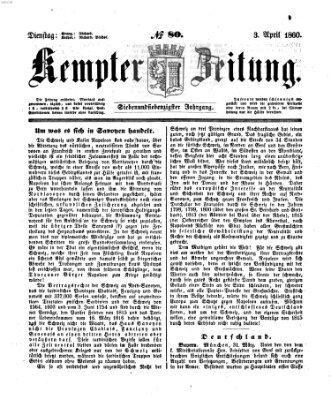 Kemptner Zeitung Dienstag 3. April 1860