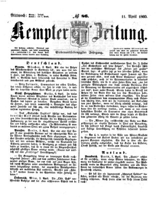 Kemptner Zeitung Mittwoch 11. April 1860