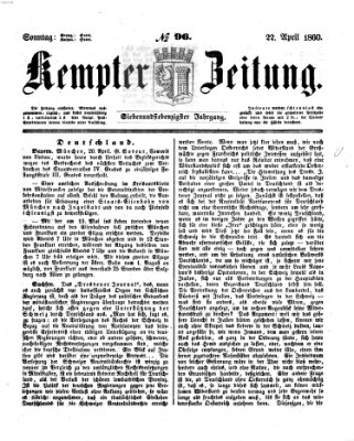 Kemptner Zeitung Sonntag 22. April 1860