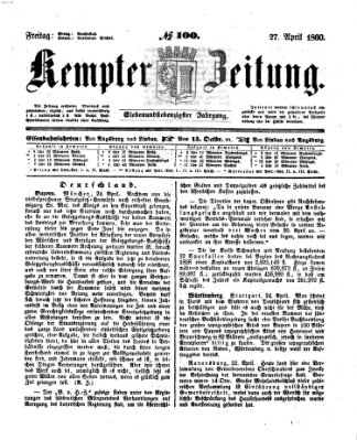 Kemptner Zeitung Freitag 27. April 1860