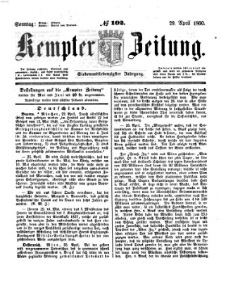 Kemptner Zeitung Sonntag 29. April 1860